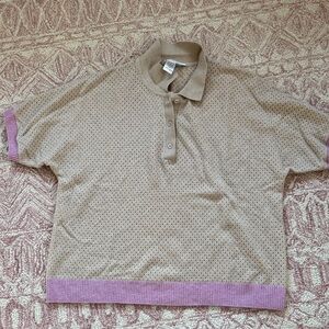 Cashmere sweater w/contrasting piping.